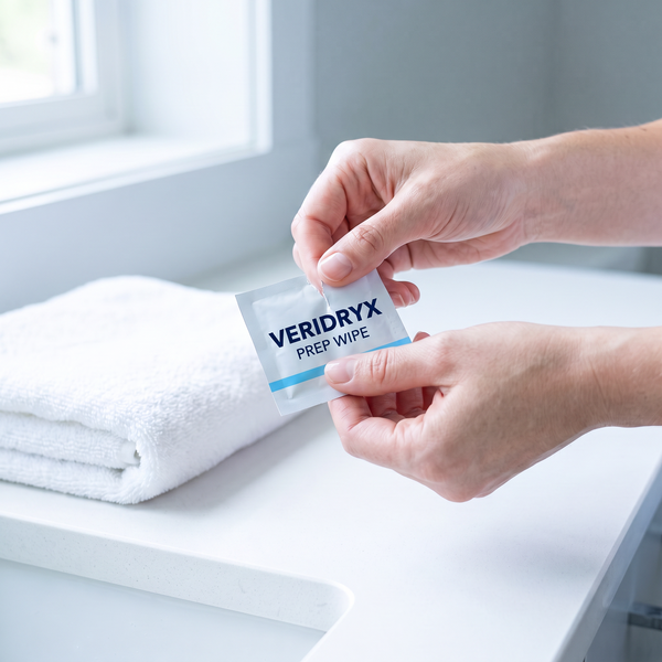 Opening a Veridryx prep wipe